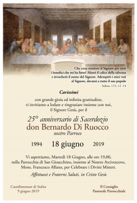 25° anniversario di sacerdozio don Bernardo Di Ruocco